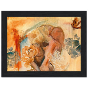 "Lovers Bird" Premium Semi-Glossy Wooden Framed Fine Art Print