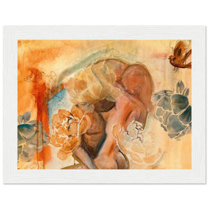 "Lovers Bird" Premium Semi-Glossy Wooden Framed Fine Art Print