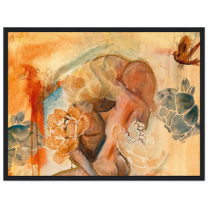 "Lovers Bird" Premium Semi-Glossy Wooden Framed Fine Art Print