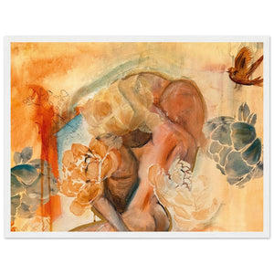 "Lovers Bird" Premium Semi-Glossy Wooden Framed Fine Art Print