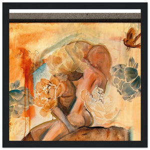 "Lovers Bird" Premium Semi-Glossy Wooden Framed Fine Art Print